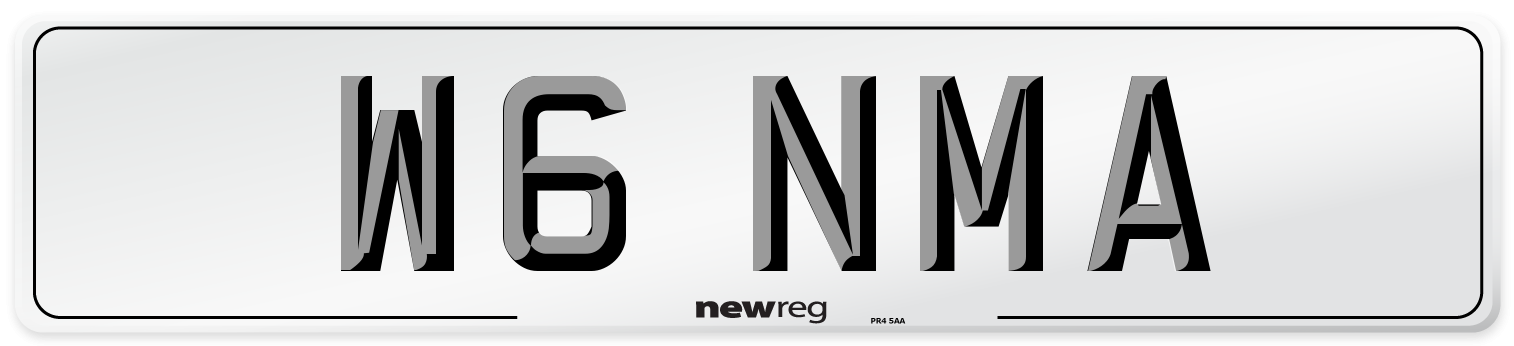 W6 NMA Number Plate from New Reg